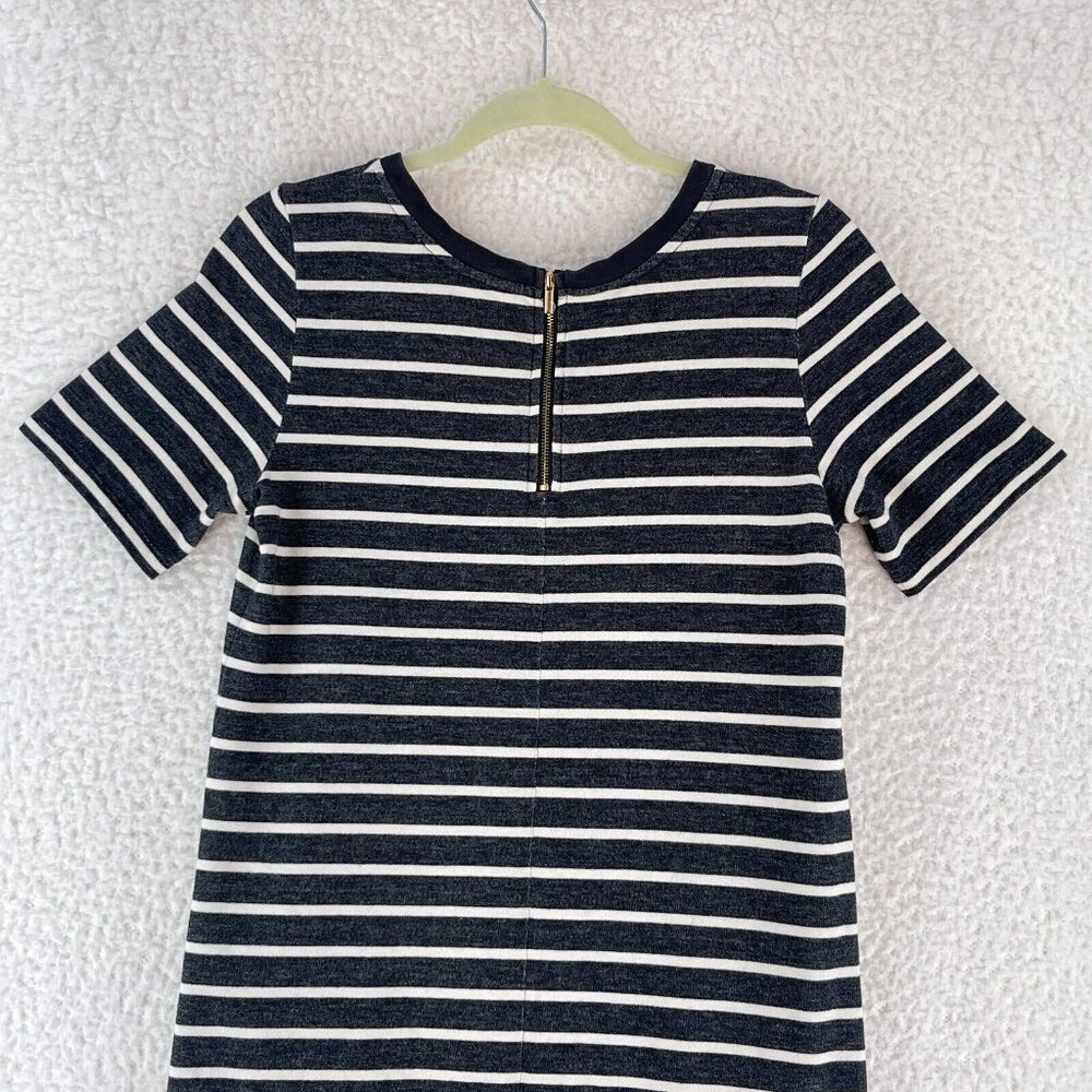 LOFT Dark Gray and White Striped Casual Dress - Picture 11 of 14